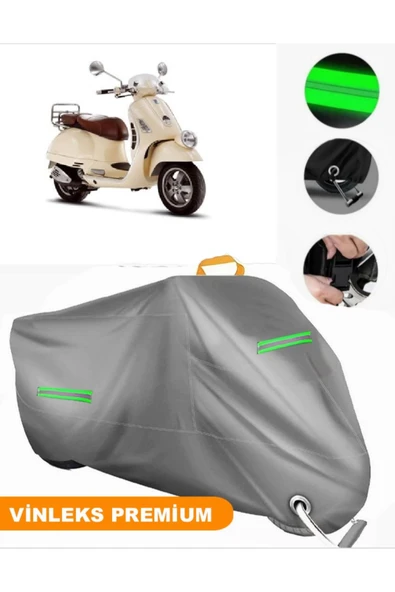 MotoEN  Vinleks Gri Vespa GTV 250 ie Uyumlu Motosiklet Brandası Lüx Kalite (Kilit Uyumlu) ürün görseli