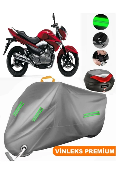 MotoEN  Vinleks Gri Suzuki GW250 Inazuma Arka Çanta Uyumlu Motosiklet Brandası (Kilit Uyumlu) ürün görseli