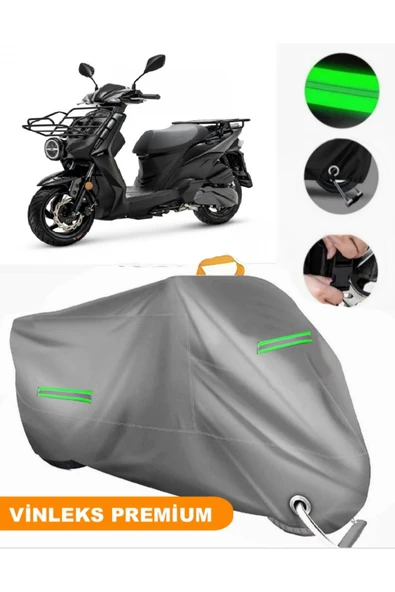 MotoEN  Vinleks Gri Sym Xpro II 125 Uyumlu Motosiklet Brandası Lüx Kalite (Kilit Uyumlu) ürün görseli 1