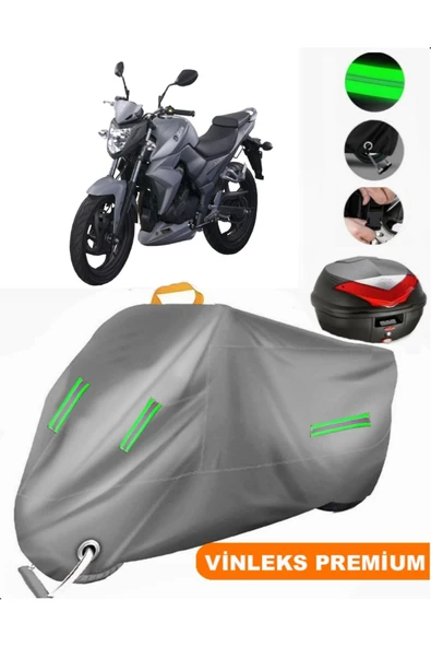 MotoEN  Vinleks Gri Sym Wolf SB 250 NI Arka Çanta Uyumlu Motosiklet Brandası (Kilit Uyumlu)