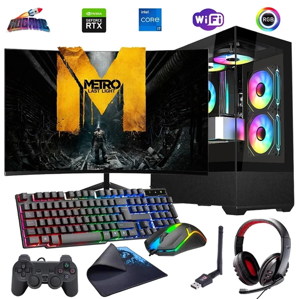 i7 14700F 16GB DDR4 1TB m2 8GB RTX4060 24" 100Hz Monitörlü Oyun Bilgisayarı (Gaming SET)