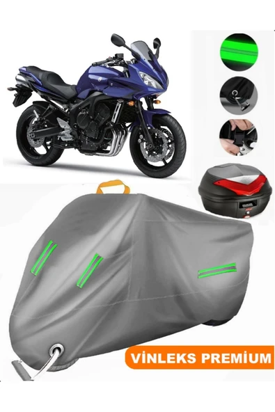 MotoEN  Vinleks Gri Yamaha  FZ6 Fazer Arka Çanta Uyumlu Motosiklet Brandası (Kilit Uyumlu) ürün görseli