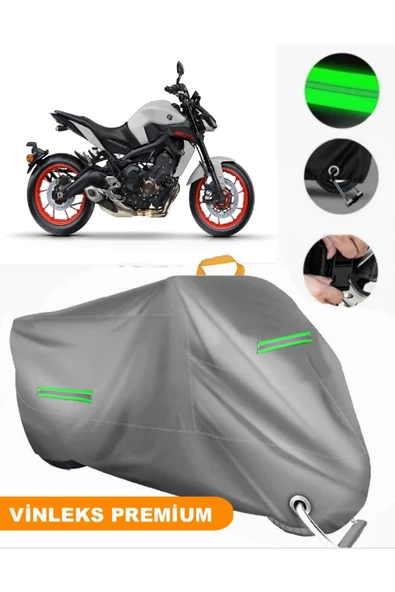 MotoEN  Vinleks Gri Yamaha  MT-09 Uyumlu Motosiklet Brandası Lüx Kalite (Kilit Uyumlu)