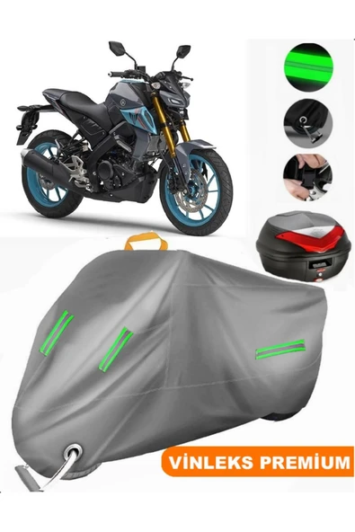 MotoEN  Vinleks Gri Yamaha  MT-125 Arka Çanta Uyumlu Motosiklet Brandası (Kilit Uyumlu) ürün görseli