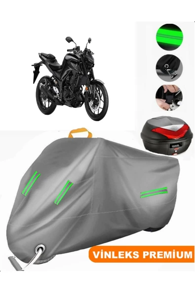 MotoEN  Vinleks Gri Yamaha  MT-25 Arka Çanta Uyumlu Motosiklet Brandası (Kilit Uyumlu)