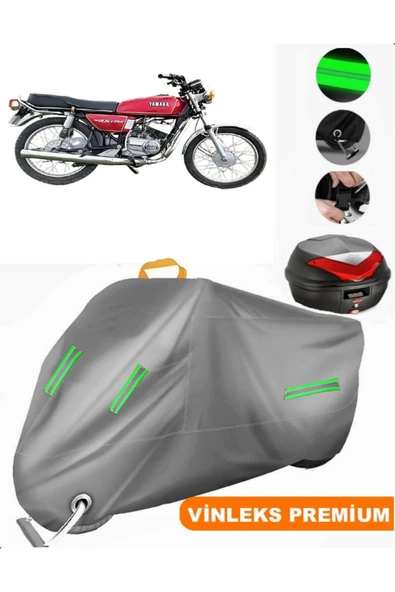 MotoEN  Vinleks Gri Yamaha  RX 135 Arka Çanta Uyumlu Motosiklet Brandası (Kilit Uyumlu) ürün görseli