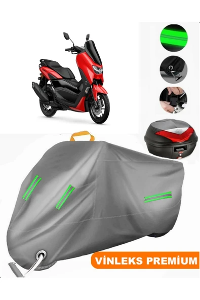 MotoEN  Vinleks Gri Yamaha  NMax 125 Arka Çanta Uyumlu Motosiklet Brandası (Kilit Uyumlu) ürün görseli