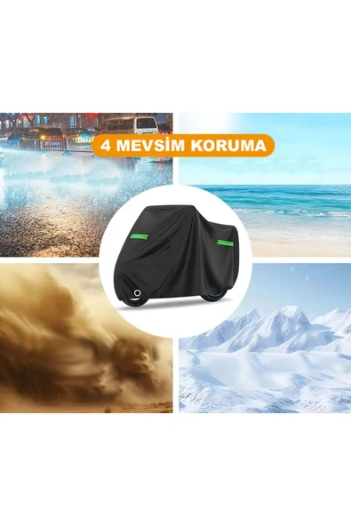 MotoEN  Vinleks Siyah Asya AS 200 GY 2 Uyumlu Motosiklet Brandası Lüx Kalite (Kilit Uyumlu)