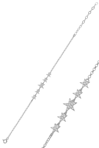Gümüş rodyumlu zirkon taşlı kayan yıldızlar bileklik  SGTL12765RODAJ ürün görseli