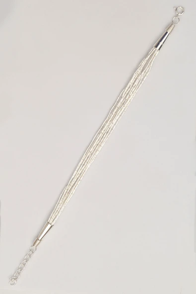 Gümüş özel tasarımlı modern görünümlü 10 sıra likit bileklik SGTL12805GUMUS - Resim 4