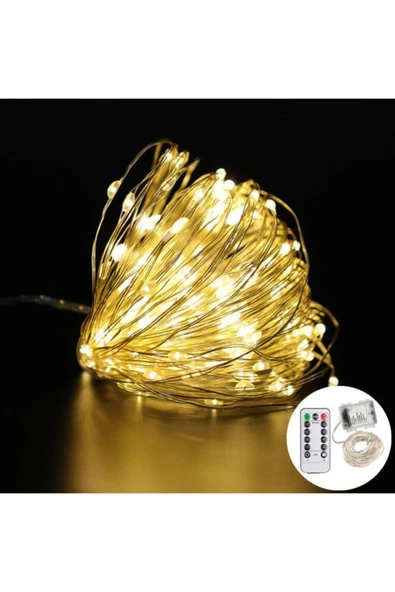 DDPEST 10 Metre Pil İle Çalışan Peri Tel Led Işık Kumandalı Animasyonlu Pilli Led Çok Amaçlı Aydınlatma - 2