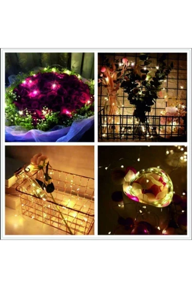 DDTREND Peri Led 3 Metre Sarı Pilli Dekoratif Aydınlatma - 3