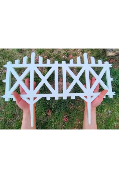 DDTREND 10 Adet Dekoratif Mini Plastik Bahçe Çiti Çapraz Model Esnek Çit Peyzaj Koruma Toplam 580-36 Cm