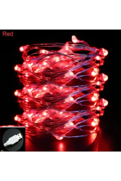 DDPEST Usb Ile Çalışan Dekoratif 10 Metre Peri Led Işık Kırmızı Işık Çok Amaçlı Aydınlatma-lw - 2