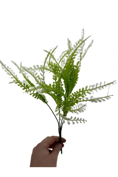 DDTREND Yeşil Beyaz 5 Dallı Dekoratif Yapay Çiçek 5 Dal Demet Yapay Çiçek 30 cm
