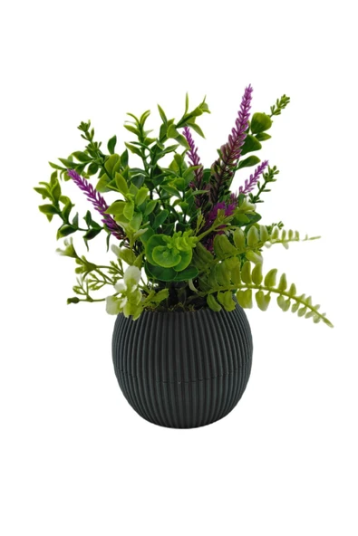 DDPEST DDS-201 Saksıda Yapay Çiçek Aranjman , Taş Yosunlu , Gerçekci Görünüm Yeni Trend-DS