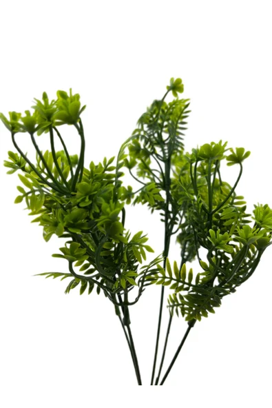 DDTREND 5 Dallı Yeşil Dekoratif Yapay Çiçek 5 Dal Demet Yapay Çiçek 30 cm - Resim 2