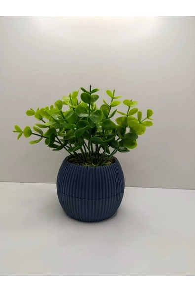 DDTREND Mini Saksıda Anneler Günü Yapay Çiçek Bitki Şimşir Gerçek Taş Yosunlu Dekoratif Masa Raf Çiçeği ürün görseli