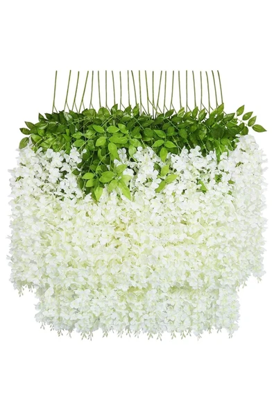 DDTREND Yapay Sarkan Akasya Çiçeği 100 Cm Beyaz 12 Li Paket
