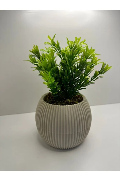 DDTREND Mini Saksıda Afrika Zambağı Yapay Bitki Gerçek Taş Yosunlu 18 Cm Dekoratif Banyo Mutfak Masa Çiçeği - 3