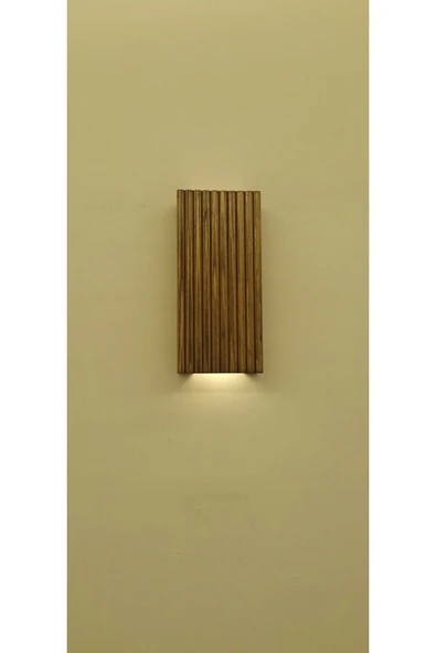 DDTREND Dekoratif Ahşap Ledli Pilli Aplik 20x10 Cm Duvar Balkon Antre Aksesuarı Otel Cafe Villa Bohem - 3