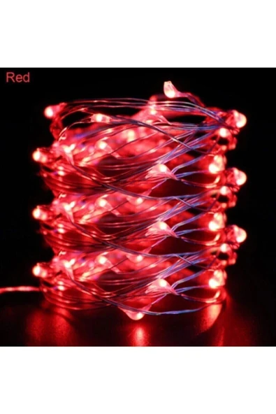 DDTREND Peri Led 10 Metre 3 Pilli Kırmızı Renk Dekoratif Aydınlatma - 3