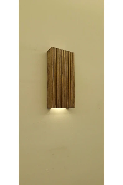 DDTREND Dekoratif Ahşap Ledli Pilli Aplik 20x10 Cm Duvar Balkon Antre Aksesuarı Otel Cafe Villa Bohem - 2