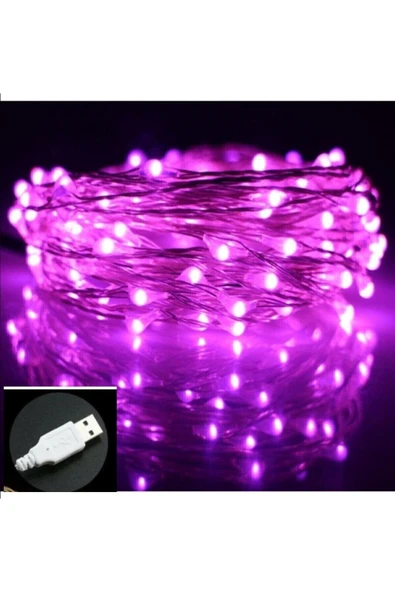 DDPEST Usb Ile Çalışan Dekoratif 10 Metre Peri Led Işık Mor Işık Çok Amaçlı Aydınlatma-nt