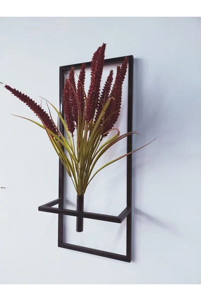 DDPEST Dekoratif Metal Saksıda Yapay Çiçek Darı Aranjman Duvar Saksısı DDS-M205-DS - Resim 2
