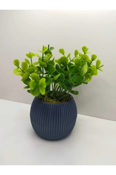 DDTREND Mini Saksıda Anneler Günü Yapay Çiçek Bitki Şimşir Gerçek Taş Yosunlu Dekoratif Masa Raf Çiçeği - Resim 2