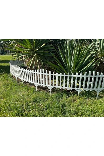 DDPEST 10 Adet Beyaz Yerli Üretim Mini Bahçe Çiti Dekoratif Esnek Plastik Çit Peyzaj Koruma Çiti 580-36 Cm - 2