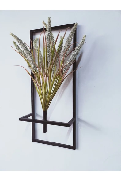 DDTREND Dekoratif Metal Saksıda Yapay Çiçek Darı Aranjman Duvar Saksısı DDS-M203 - 2