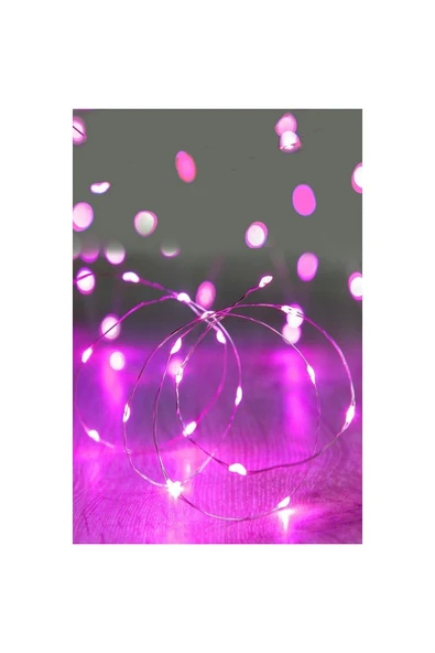 DDPEST B.Pil İle Çalışan Dekoratif 10 Metre Peri Led Işık Pembe Işık Aydınlatma (Piller Dahil Değildir)-B