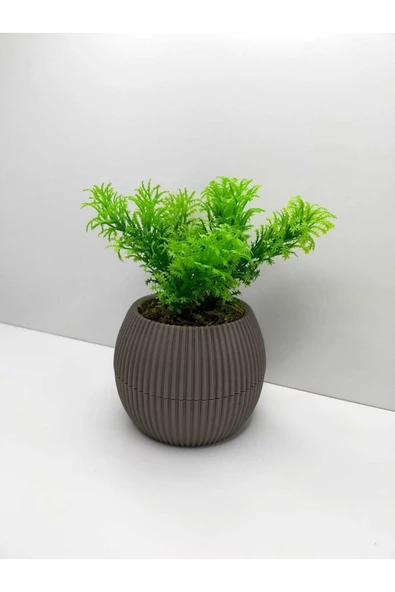 DDPEST Vizon Oval Saksı Çim Yeşili Yapay Çiçek Bitki Gerçek Taş Yosunlu Banyo Mutfak Masa Çiçeği No:1-DS ürün görseli