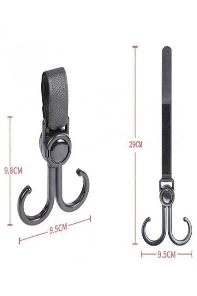 DDTREND 2 Kancalı Cırtlı Askı 2 SET Döner Başlıklı Poşet Çanta Askısı