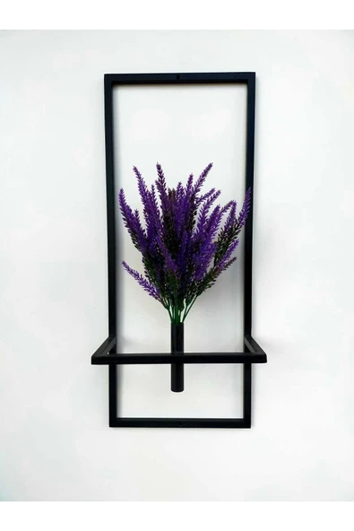 DDTREND Dekoratif Metal Çiçeklik Ve Yapay Çiçek Mor Lavanta Duvar Aksesuarı - 4