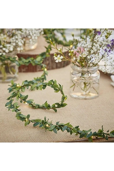 DDPEST Ledli Yapay Çiçek Tel Sarmaşık , Dekoratif Ip Tipi Pilli Ledli Sarmaşık 300 Cm 3 Metre-ls - 4