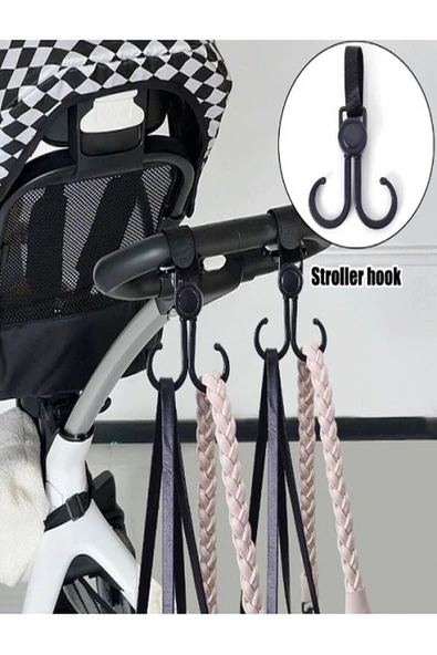 DDTREND 2 Kancalı Cırtlı Askı 2 SET Döner Başlıklı Poşet Çanta Askısı - 2