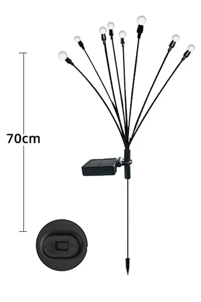 DDPEST 6 Ledli Solar Güneş Enerjili Ateş Böceği Çiçek Lamba 6 adet Led Işık Bahçe Lambası - 4