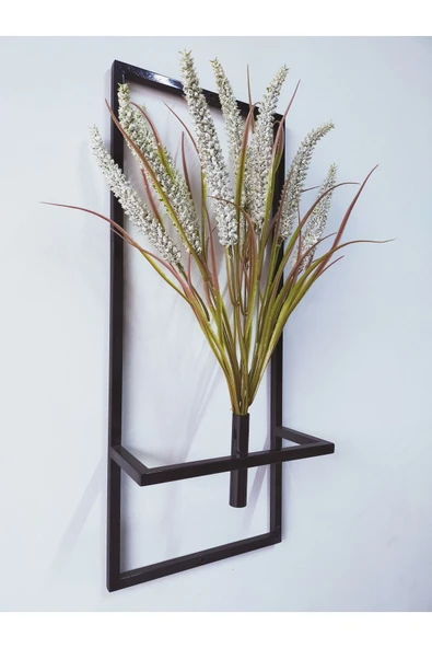 DDPEST Dekoratif Metal Saksıda Yapay Çiçek Darı Aranjman Duvar Saksısı DDPM203 - 3