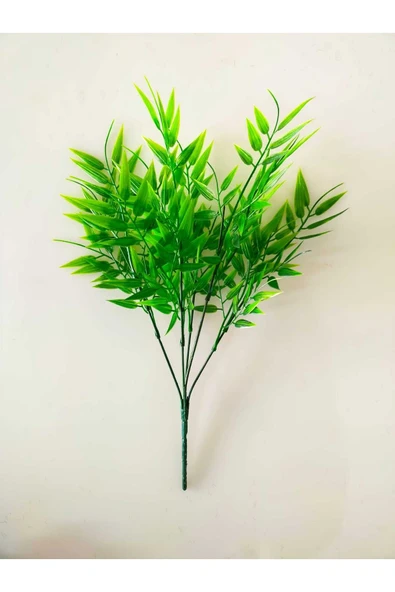 DDTREND Yapay Bambu Dalı Yeşil Demet Garnitür Dikey Bahçe Aranjmanı 30 cm