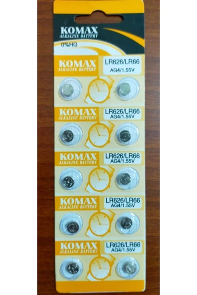 DDPEST D.10 Adet Ag4 1,55 V Düğme Pil, Saat Pili, Led Pili Lr626 / Lr66 %0 Hg 1 Kart-D - 2