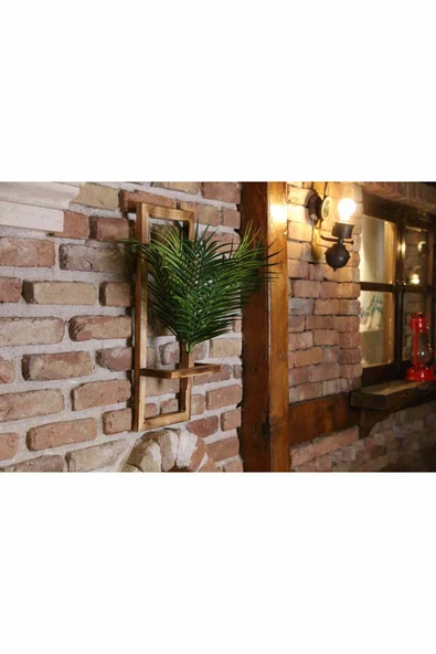 DDPEST Dekoratif Ahşap Saksıda Yapay Palmiye Duvar Saksısı DDS-A208 - 3