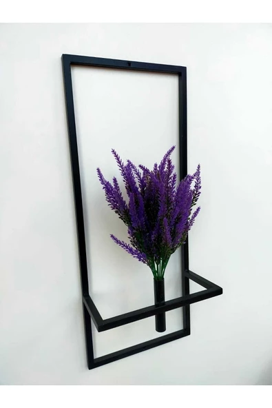 DDTREND Dekoratif Metal Çiçeklik Ve Yapay Çiçek Mor Lavanta Duvar Aksesuarı - 3