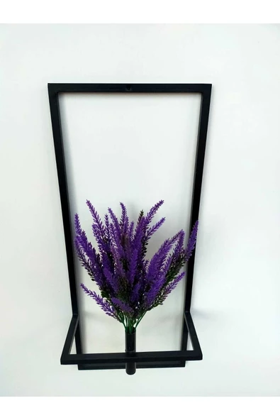 DDTREND Dekoratif Metal Çiçeklik Ve Yapay Çiçek Mor Lavanta Duvar Aksesuarı - 2