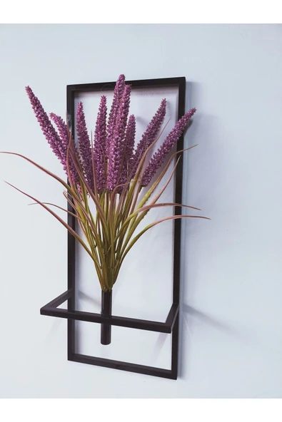 DDTREND Dekoratif Metal Saksıda Yapay Çiçek Darı Aranjman Duvar Saksısı DDS-M204 - 3