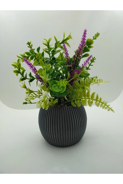 DDPEST DDS-201 Saksıda Yapay Çiçek Aranjman , Taş Yosunlu , Gerçekci Görünüm Yeni Trend-DS - 2