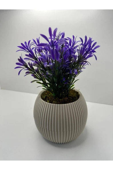 DDTREND Mini Saksıda Afrika Zambağı Yapay Bitki Gerçek Taş Yosunlu 18 Cm Dekoratif Banyo Mutfak Masa Çiçeği