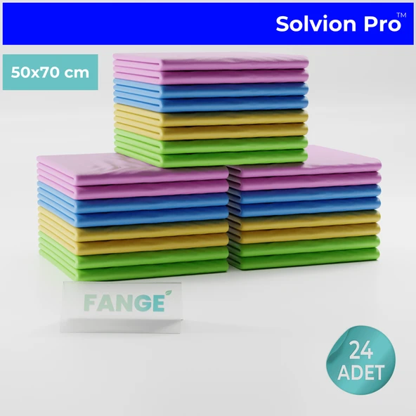 24 Adet FANGE Solvion Pro Temizlik Bezi, Büyük Boy 50 x 70, Yeni Nesil Temizlik Bezi