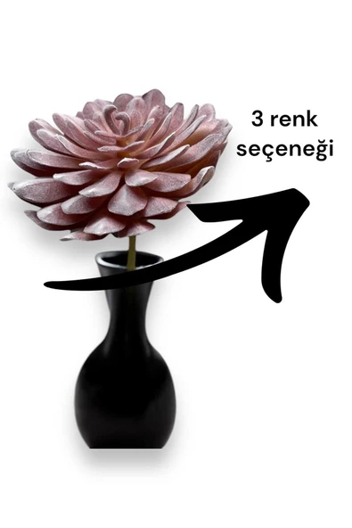 DDTREND Yapay Çiçek Slikon Kaktüs Sukulent Tekli Model No:5 - Resim 3